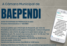 Aviso de Dispensa Eletrônica Nº 01/2022