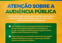 Atenção sobre a AUDIÊNCIA PÚBLICA