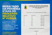 RESULTADO DA PRIMEIRA ETAPA DO PROCESSO SELETIVO Nº 01/2025